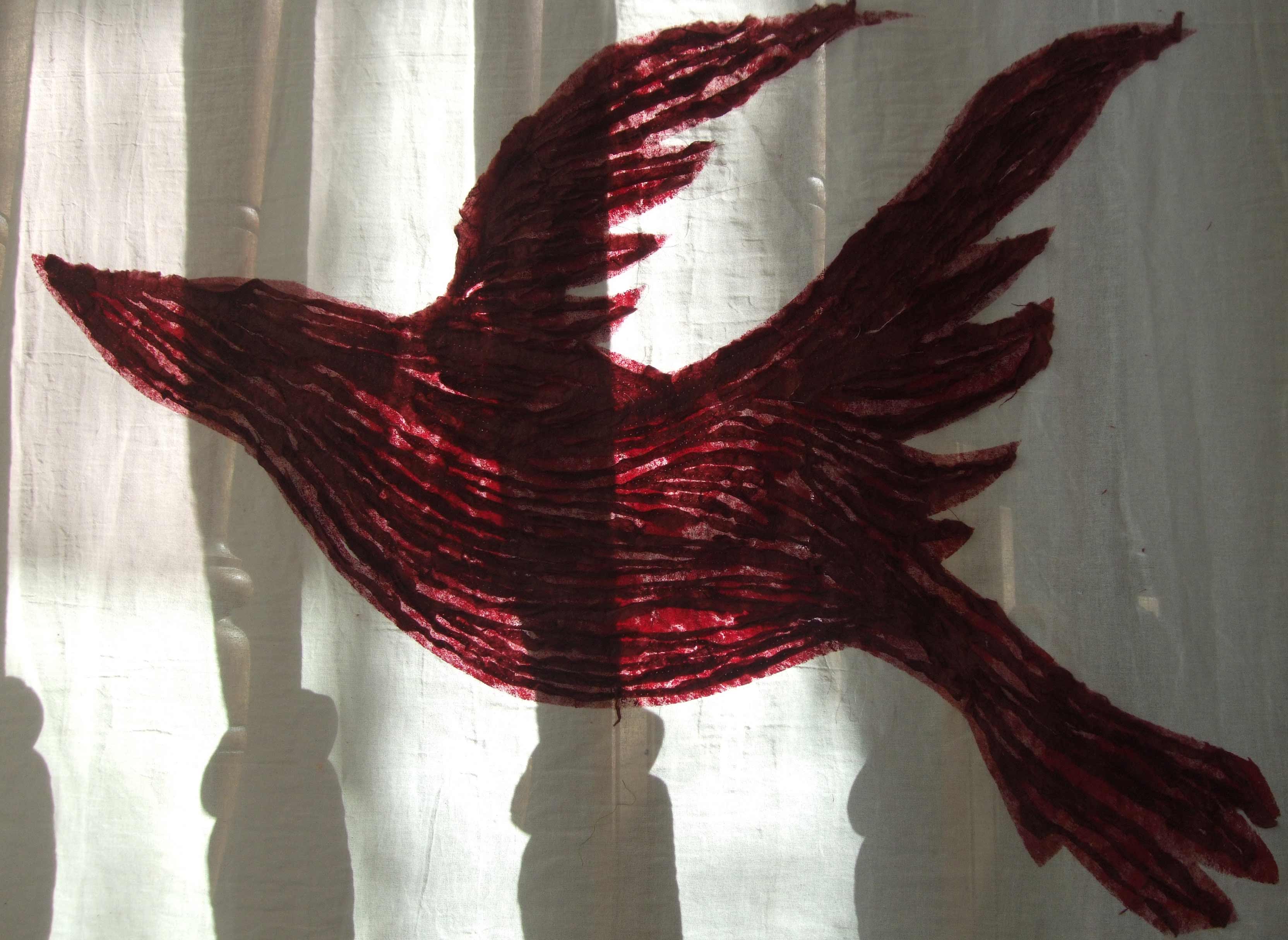 Rode vogel uit het Feest van de Geest werkstuk in de Andrieskerk 2016
